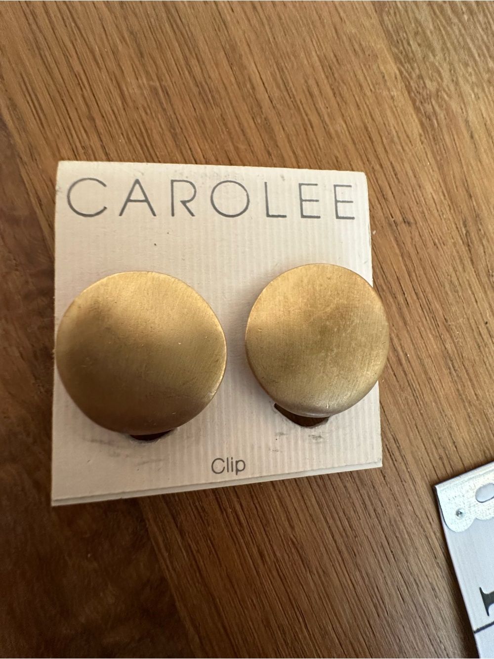 Carolee Brushed Gold Round Clip-On Earrings